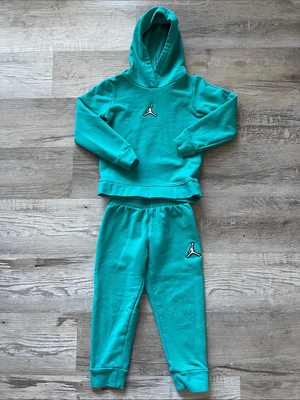 Jordan Teal Kids Hoodie & Jogger Set with Jumpman Logo
